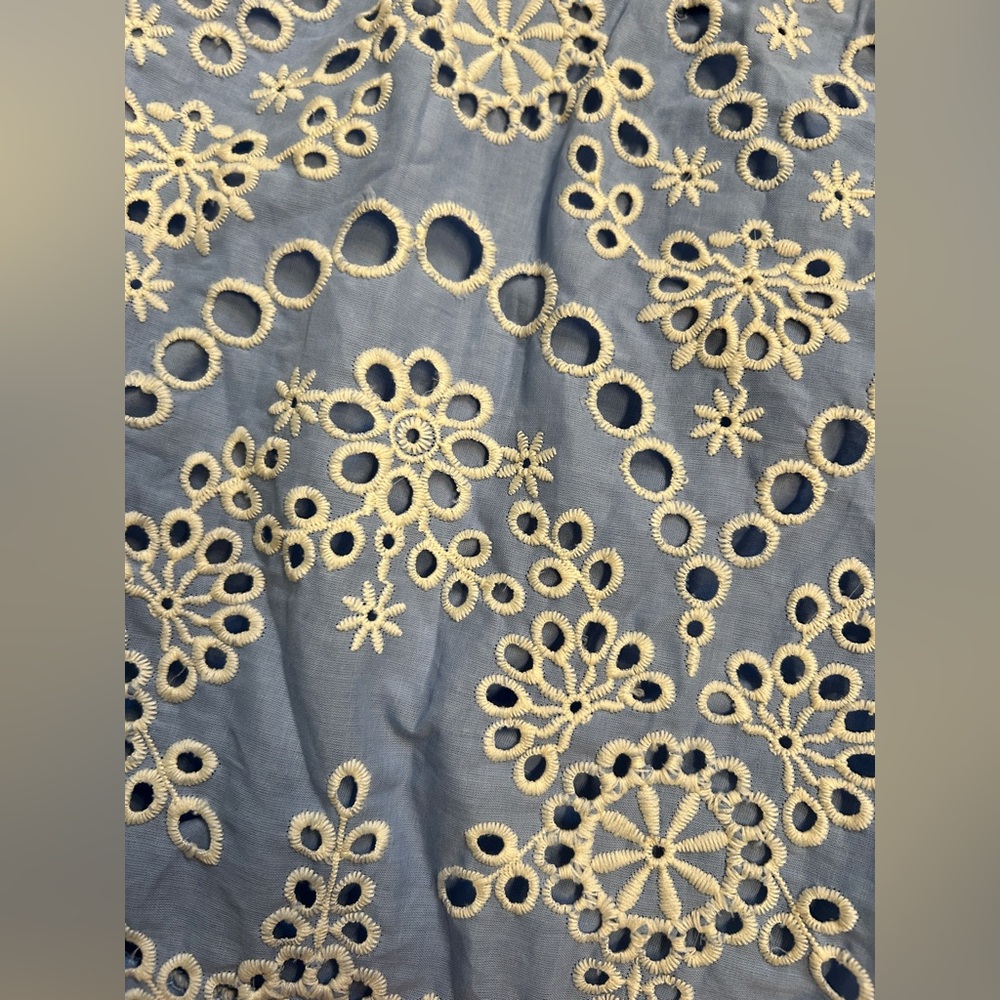 NWT NVLT Blue Eyelet Women’s Tiered Mini Skirt - Picture 7 of 10